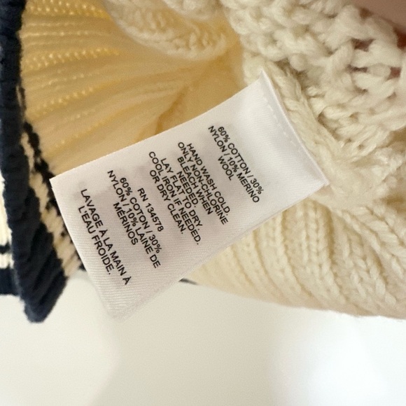 Vineyard Vines Women XS Wool Blend Tipped Island Fisherman Mock Neck Sweater - Picture 3 of 4